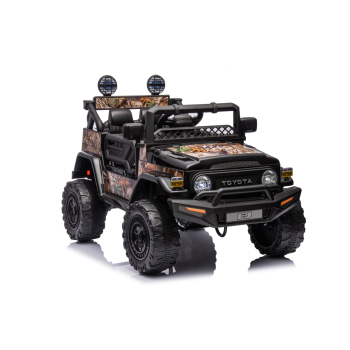 Toyota FJ Cruiser dla dzieci Czarny Liście + Pilot + Napęd 4x4 + Audio LED + EVA + Wolny Start